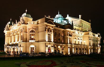 Krakw - Juliusz Słowacki Theatre by night